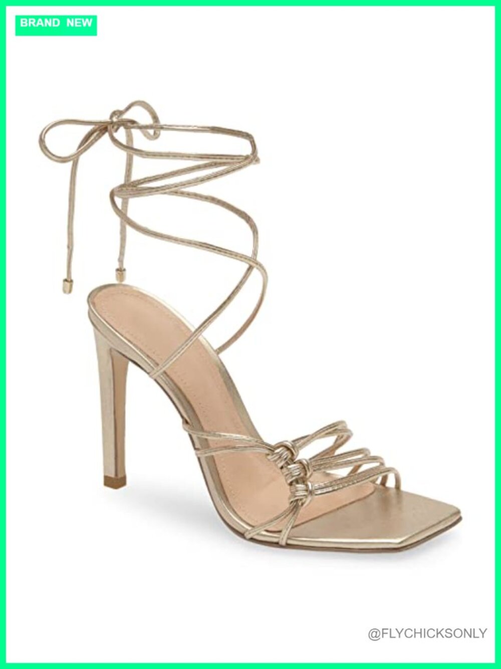 Lace Up Heeled Sandals Square Open Toe Stiletto Strappy Dressy Shoes